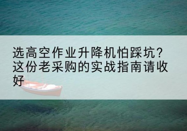 安乡高空作业升降机厂家推荐-选高空作业升降机怕踩坑？这份老采购的实战指南请收好